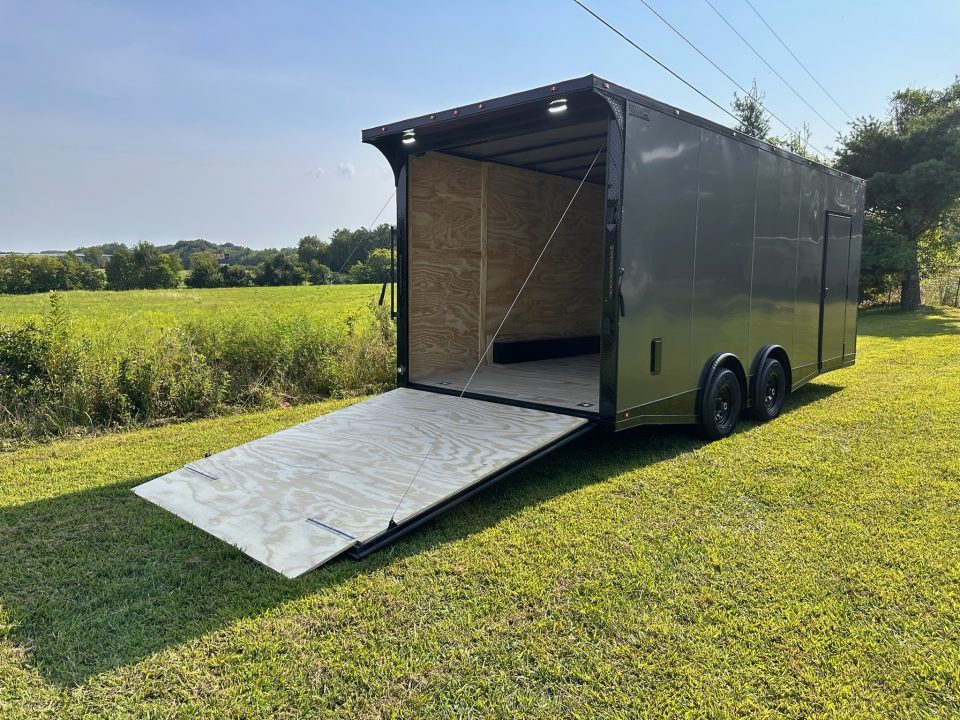 New 2027 Luxe 8.5x20 Car Hauler 5200 lb torsions 7'6" Interior - Charcoal poly-Blackout- Enclosed Car Hauler Car Hauler