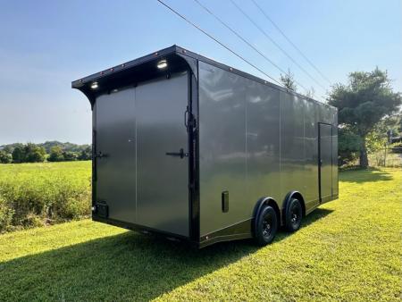 New 2027 Luxe 8.5x20 Car Hauler 5200 lb torsions 7'6" Interior - Charcoal poly-Blackout- Enclosed Car Hauler Car Hauler