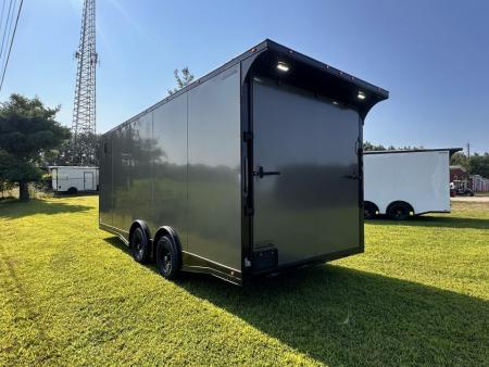 New 2027 Luxe 8.5x20 Car Hauler 5200 lb torsions 7'6" Interior - Charcoal poly-Blackout- Enclosed Car Hauler Car Hauler