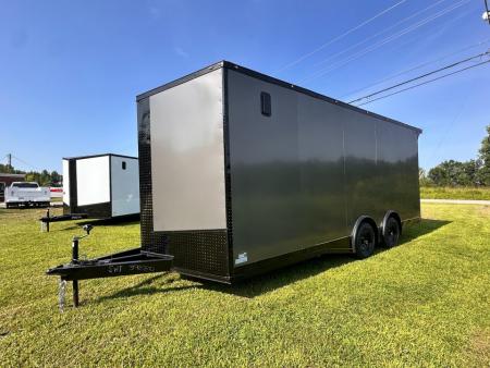 New 2027 Luxe 8.5x20 Car Hauler 5200 lb torsions 7'6" Interior - Charcoal poly-Blackout- Enclosed Car Hauler Car Hauler