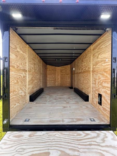 New 2027 Luxe 8.5x20 Car Hauler 5200 lb torsions 7'6" Interior - Charcoal poly-Blackout- Enclosed Car Hauler Car Hauler