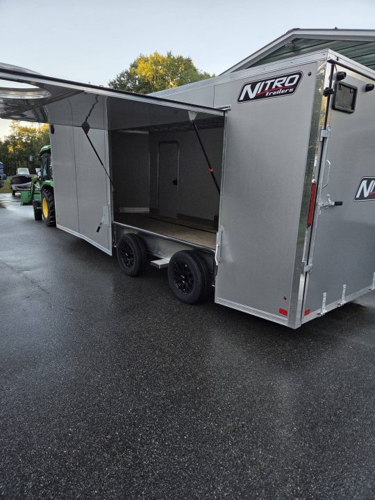 New 2026 Nitro 8.5x20 car hauler with premium escape door spread axle Car / Racing Trailer