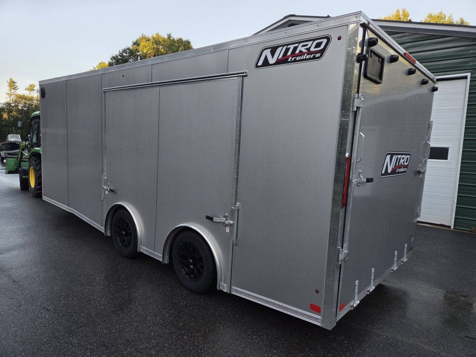 New 2026 Nitro 8.5x20 car hauler with premium escape door spread axle Car / Racing Trailer