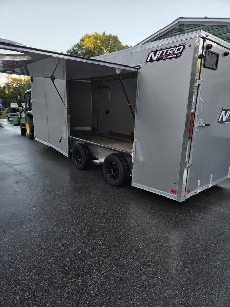 New 2026 Nitro 8.5x20 car hauler with premium escape door spread axle Car / Racing Trailer