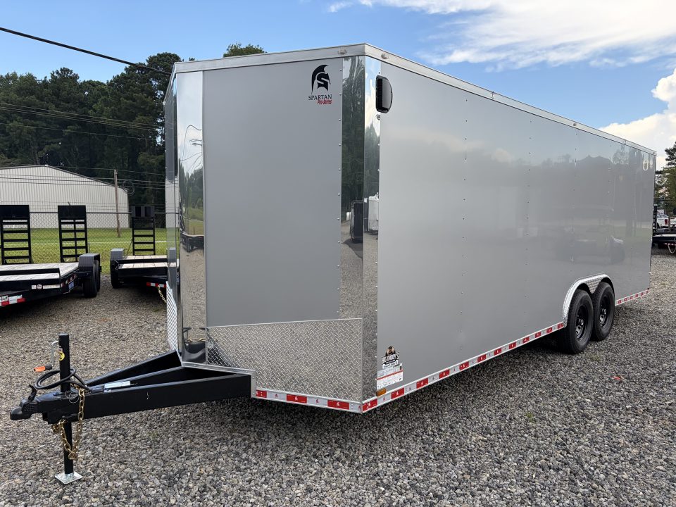 New 2027 Spartan Cargo 8.5x24 Enclosed Trailer, PolyCor, BIG PKG, 12" On Center Frame, 14K GVWR, 60" Triple Tube Tongue, 7' Interior, Heavy Duty Rear Ramp Door