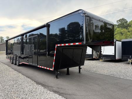 New 2027 Haulmark 44 Gooseneck Bathroom Race Trailer, Polycor, Air Prep, A/C, Awnings, Race Ready