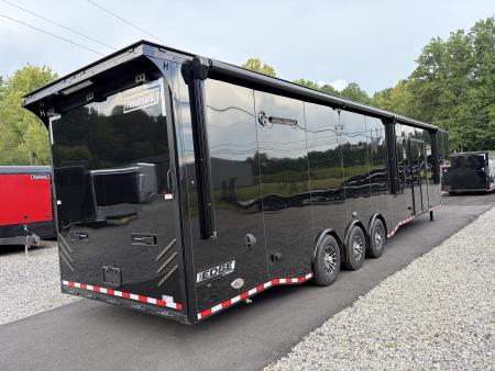 New 2027 Haulmark 44 Gooseneck Bathroom Race Trailer, Polycor, Air Prep, A/C, Awnings, Race Ready