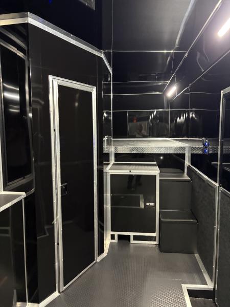New 2027 Haulmark 44 Gooseneck Bathroom Race Trailer, Polycor, Air Prep, A/C, Awnings, Race Ready