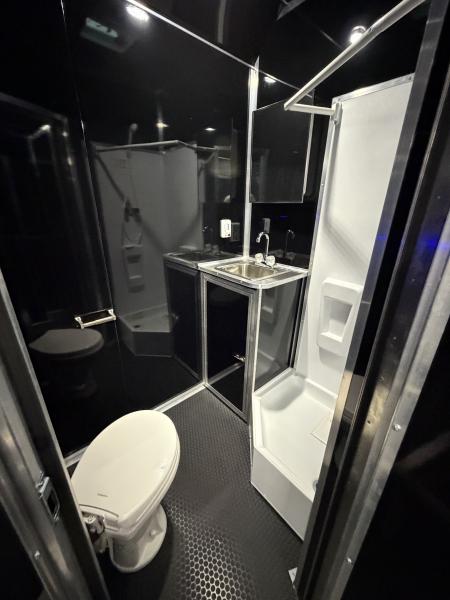New 2027 Haulmark 44 Gooseneck Bathroom Race Trailer, Polycor, Air Prep, A/C, Awnings, Race Ready