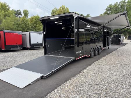 New 2027 Haulmark 44 Gooseneck Bathroom Race Trailer, Polycor, Air Prep, A/C, Awnings, Race Ready
