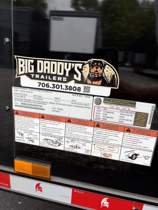 New 2027 Spartan Cargo 8.5x24 Enclosed Trailer, PolyCor, BIG PKG, 12" On Center Frame, 14K GVWR, 60" Triple Tube Tongue, 7' Interior, Heavy Duty Rear Ramp Door