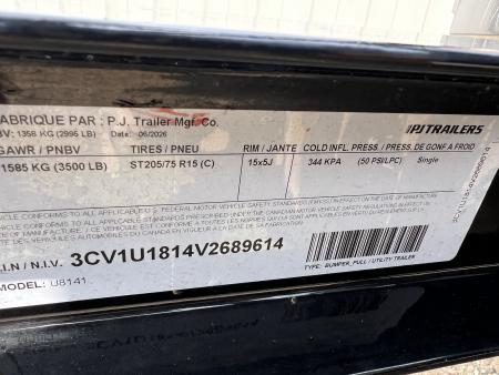 New 2027 PJ Trailers 14' Utility U8 3K w/brakes Utility Trailer