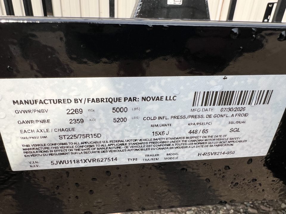 New 2027 H&H Trailers 14' ATV 5K RSV8214-050 Utility Trailer