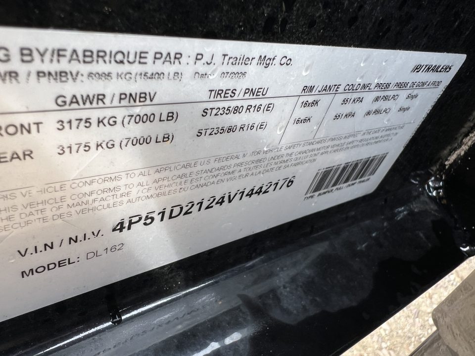 New 2027 PJ Trailers 16 DL Dump Trailer