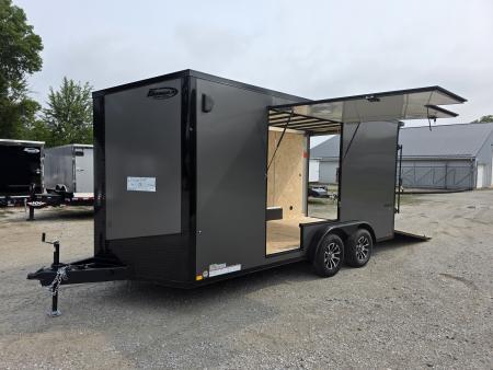 New 2027 Formula Trailers 7.5X16 UTV SXS ESCAPE DOOR BLACKOUT SCREWLESS GOLF CART Cargo / Enclosed Trailer