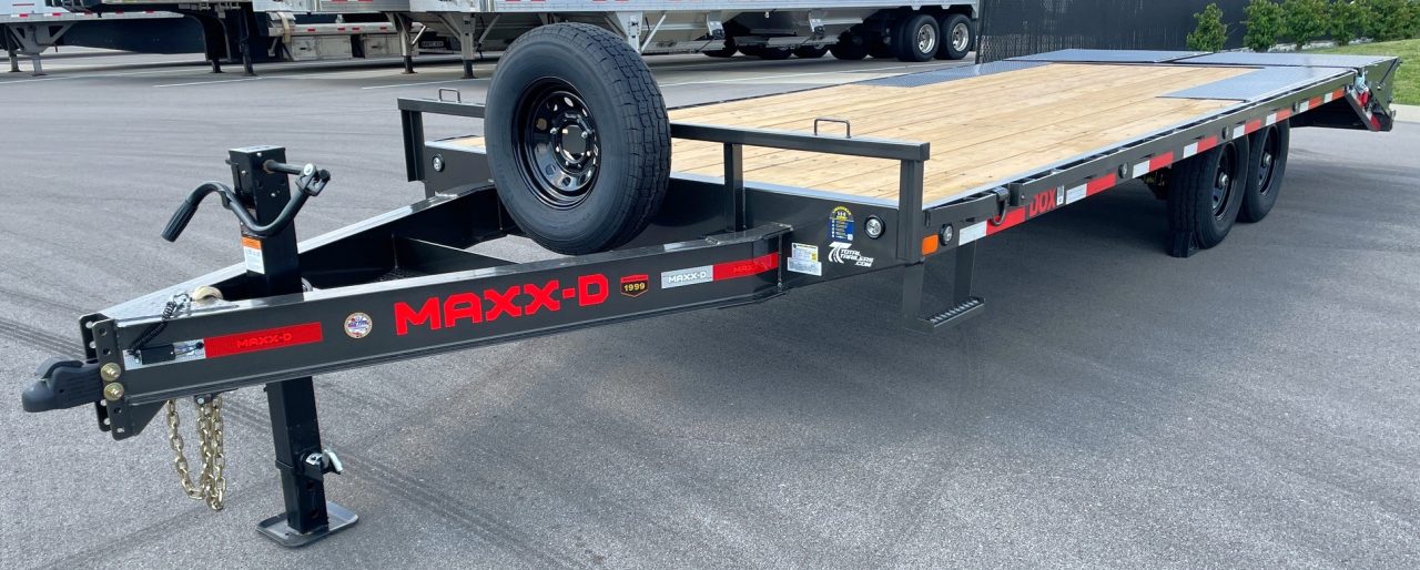 New MAXX-D 22' X 102" DOX Deck Over Trailer: 14K GVWR, Maxx Ramps, Spare
