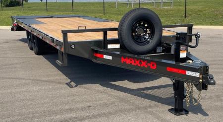 New MAXX-D 22' X 102" DOX Deck Over Trailer: 14K GVWR, Maxx Ramps, Spare