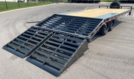 New MAXX-D 22' X 102" DOX Deck Over Trailer: 14K GVWR, Maxx Ramps, Spare