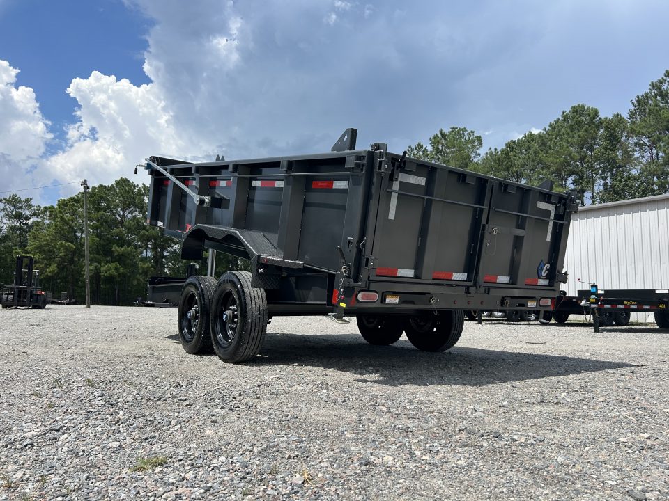 New 2027 Diamond C LPT210 Dump Trailer, 7x16, 10K Super Single Axles, 32" Sides, Swing Tarp, Hydraulic Jack