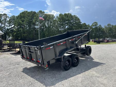 New 2027 Diamond C LPT210 Dump Trailer, 7x16, 10K Super Single Axles, 32" Sides, Swing Tarp, Hydraulic Jack