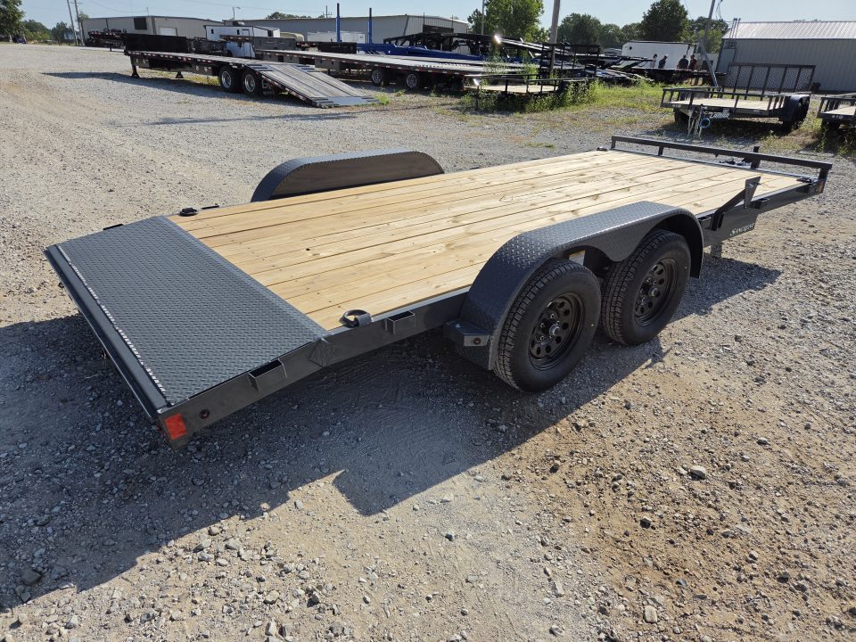 New 2027 Lamar 83X18 TANDEM 7K CAR HAULER W/2' STEEL DOVE & SLIDE OUT RAMPS