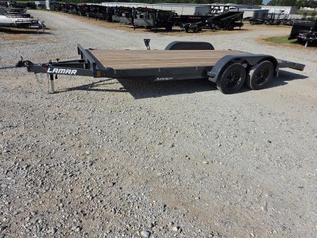 New 2027 Lamar 83X18 TANDEM 7K CAR HAULER W/2' STEEL DOVE & SLIDE OUT RAMPS
