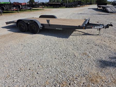 New 2027 Lamar 83X18 TANDEM 7K CAR HAULER W/2' STEEL DOVE & SLIDE OUT RAMPS