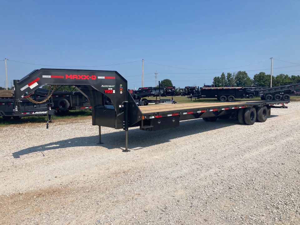 New 2027 MAXX-D 102x36 TANDEM 25K GN HYDROTAIL W/ STEEL RUNNERS, HYDROJACKS, 14 PLY TIRES & WIRELESS REMOTE Flatbed Trailer