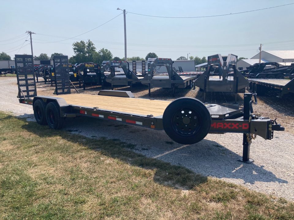 New 2027 MAXX-D 83X22 TANDEM 17.5K EQUIPMENT W/ 2' DOVE, STAND UP RAMPS AND TOOL BOX Equipment Trailer