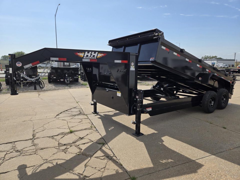 New 2027 H&H Trailers 83x16 Industrial Gooseneck 14K Scissor Dump Trailer