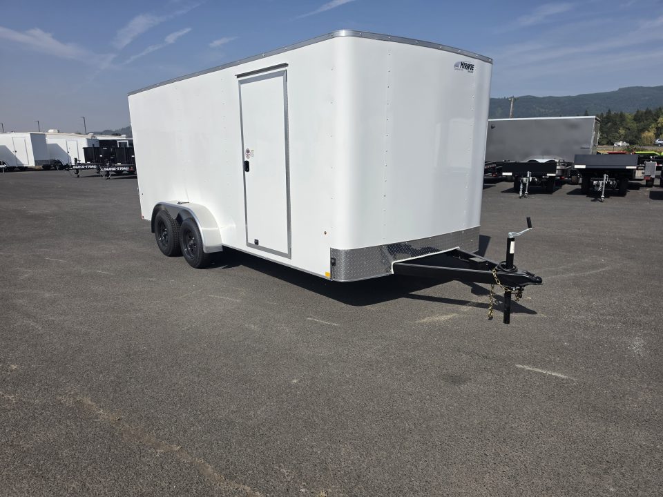 New 2027 Mirage 7x16 EXPO Round Front Flat Top Enclosed Trailer 7K GVWR