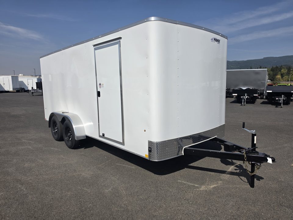 New 2027 Mirage 7x16 EXPO Round Front Flat Top Enclosed Trailer 7K GVWR