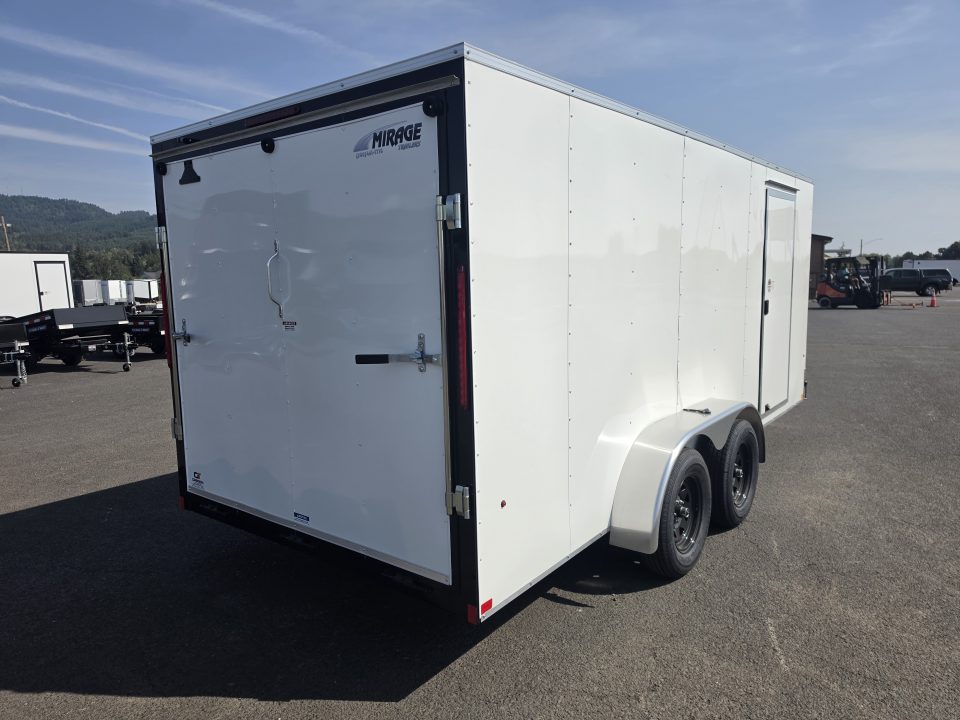 New 2027 Mirage 7x16 EXPO Round Front Flat Top Enclosed Trailer 7K GVWR