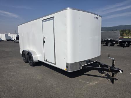 New 2027 Mirage 7x16 EXPO Round Front Flat Top Enclosed Trailer 7K GVWR