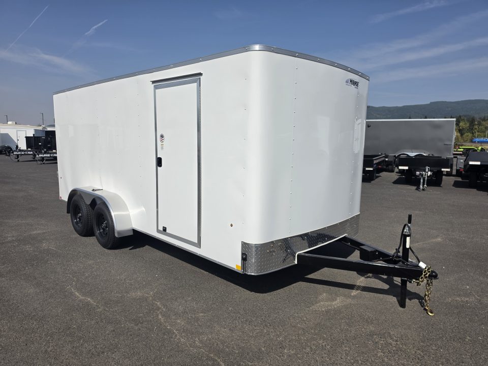 New 2027 Mirage 7x16 EXPO Round Front Flat Top Enclosed Trailer 7K GVWR