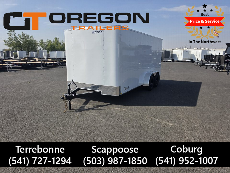 New 2027 Mirage 7x16 EXPO Round Front Flat Top Enclosed Trailer 7K GVWR