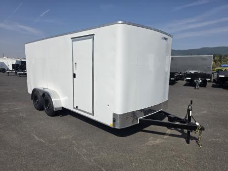New 2027 Mirage 7x16 EXPO Round Front Flat Top Enclosed Trailer 7K GVWR