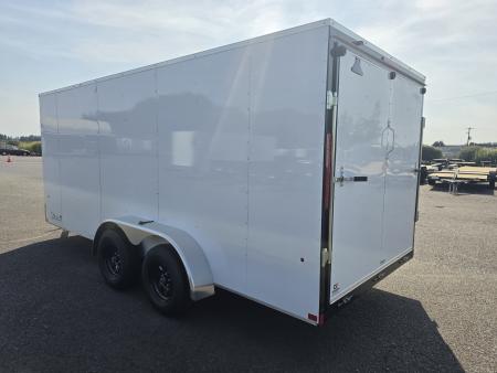 New 2027 Mirage 7x16 EXPO Round Front Flat Top Enclosed Trailer 7K GVWR