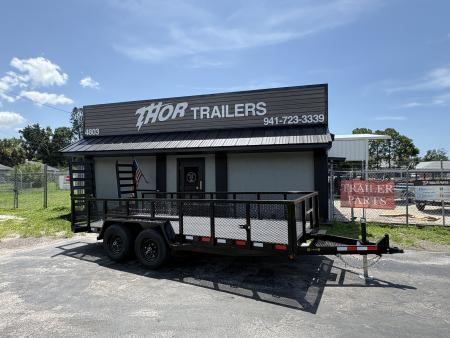 New 2026 Covered Wagon Trailers 7X16 TA 10K CHANNEL 2FT MESH SIDES EQP RA Utility Trailer