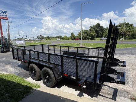 New 2026 Covered Wagon Trailers 7X16 TA 10K CHANNEL 2FT MESH SIDES EQP RA Utility Trailer