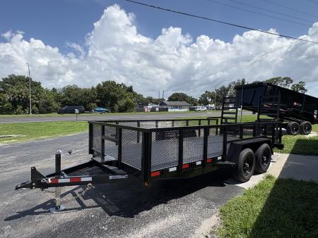 New 2026 Covered Wagon Trailers 7X16 TA 10K CHANNEL 2FT MESH SIDES EQP RA Utility Trailer