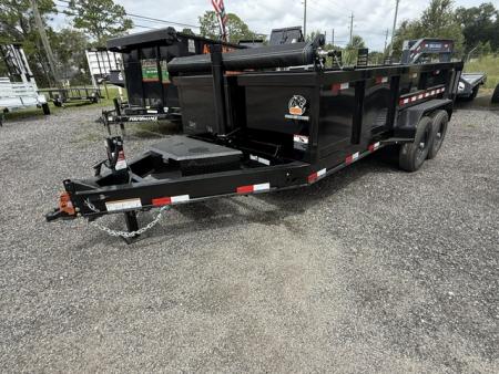 New 2026 7 x 16 Dump Trailer with 2' Walls Black with 14K Capacity Dump Trailer C002023