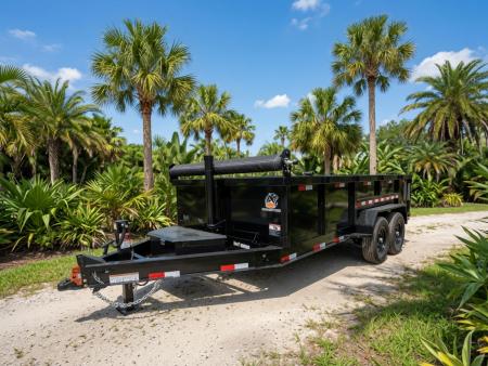New 2026 7 x 16 Dump Trailer with 2' Walls Black with 14K Capacity Dump Trailer C002023