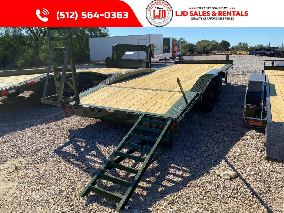 New 2026 Tiger - 102" X 22' - Equipment Trailer - Drive Over - Stand Up Ramps