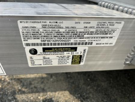 New 2027 ALCOM 7.5X14 tandem axle, 7,000 lb. GVWR XLT model Cargo / Enclosed Trailer