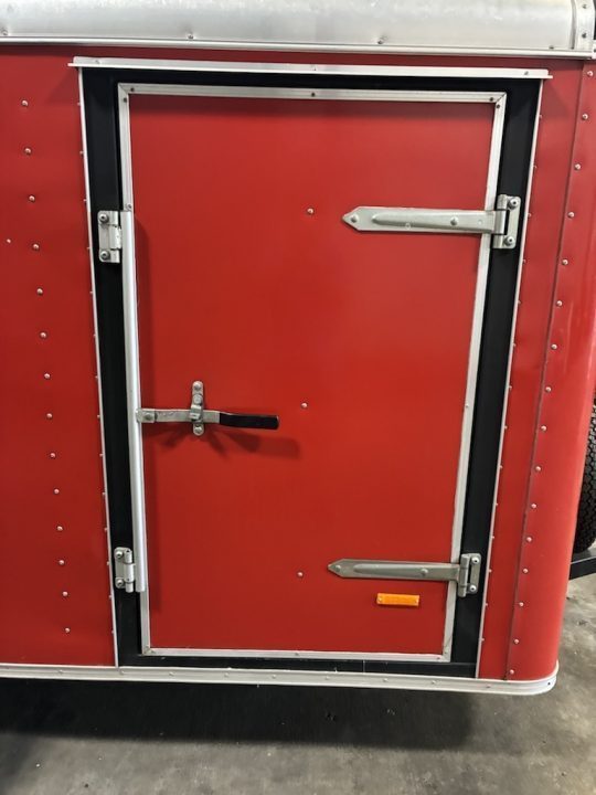 Used 1995 Pace American 6x10 Enclosed Trailer – Red | 2,990 GVWR | Spare Tire Cargo / Enclosed Trailer