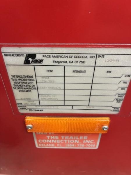 Used 1995 Pace American 6x10 Enclosed Trailer – Red | 2,990 GVWR | Spare Tire Cargo / Enclosed Trailer