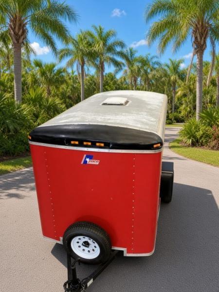 Used 1995 Pace American 6x10 Enclosed Trailer – Red | 2,990 GVWR | Spare Tire Cargo / Enclosed Trailer
