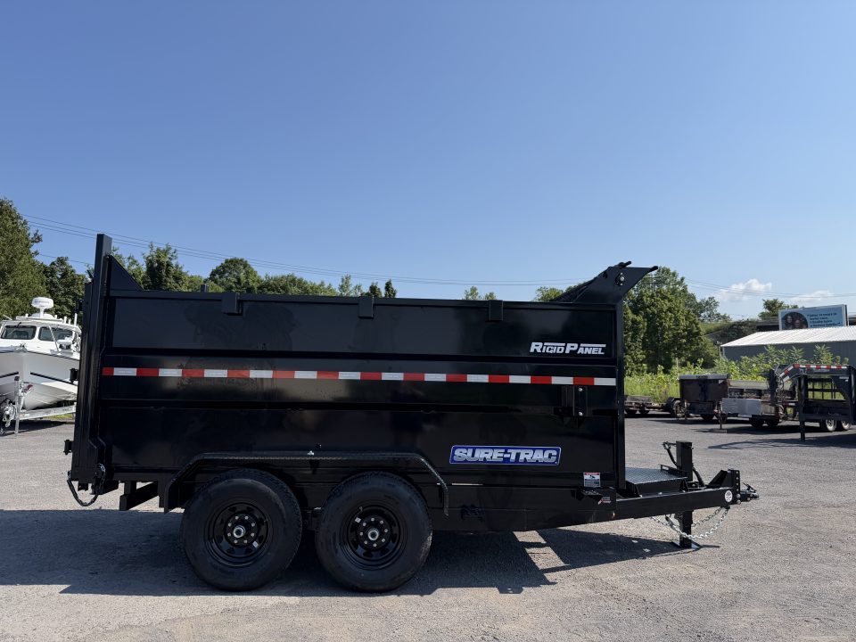 New 2026 Sure-Trac 7X12 HD Low Profile 4' Side Telescopic Dump Trailer 14K