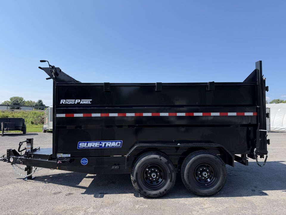 New 2026 Sure-Trac 7X12 HD Low Profile 4' Side Telescopic Dump Trailer 14K